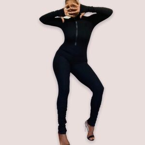 RIBBED BODY-CON JUMPSUIT